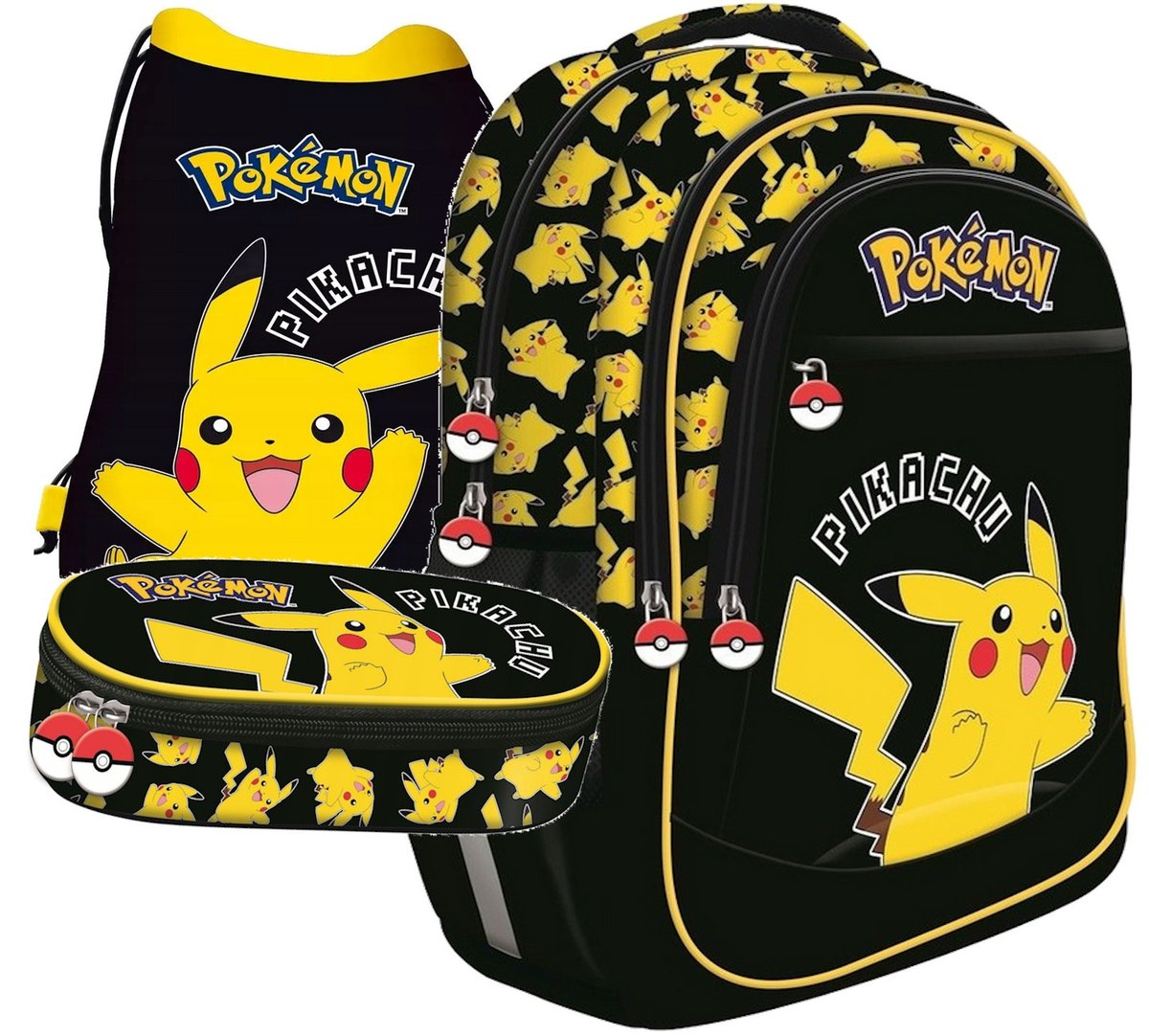 ZESTAW szkolny plecak tornister Pokemon Pikachu KLASA 1-3