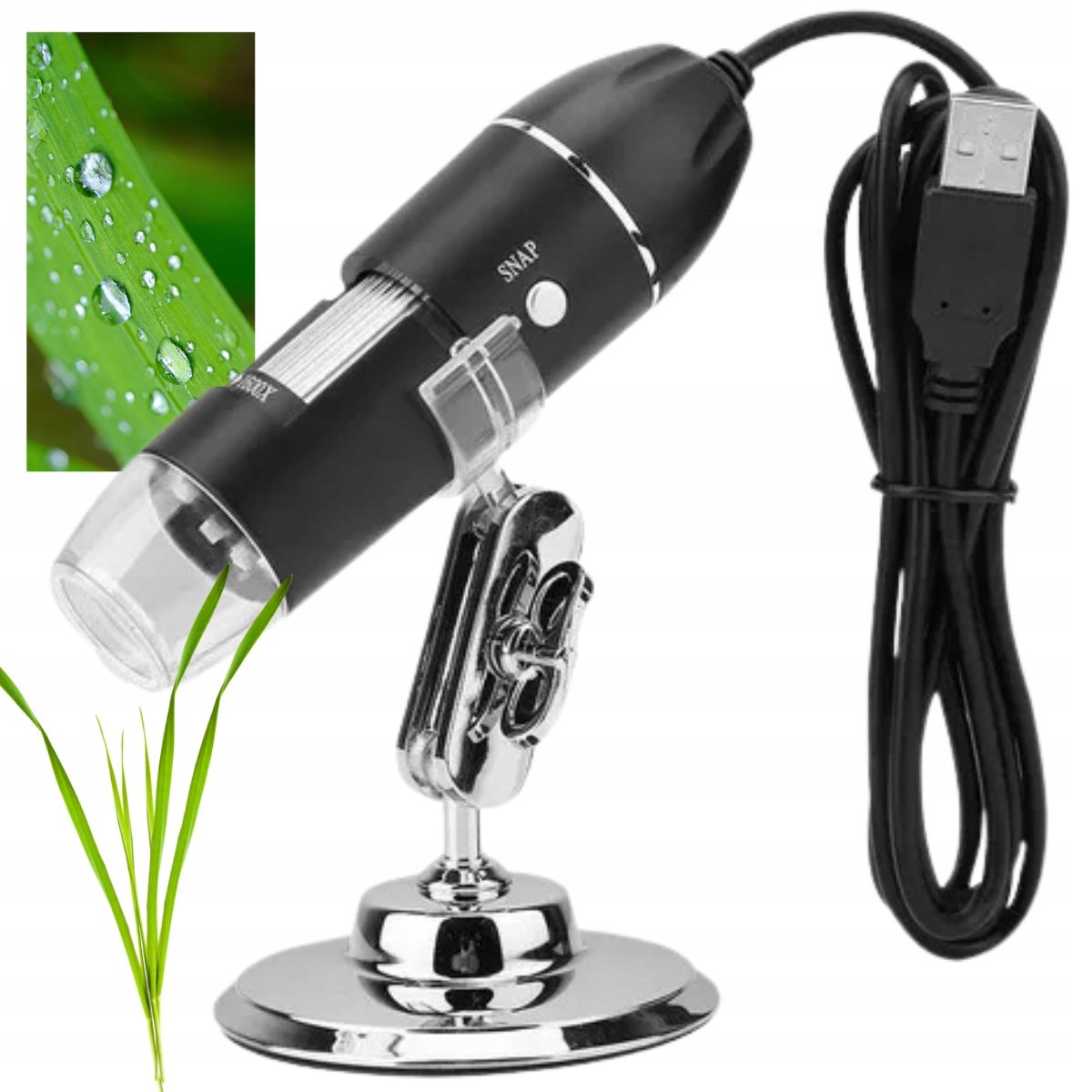 Mikroskop Cyfrowy Edukacyjny Dla Dzieci Usb Przybliżenie 1600X 2Mp 8 Led