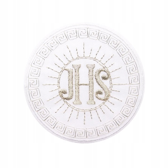 Naszywka do przyszycia komunijna hostia IHS srebrna emblemat