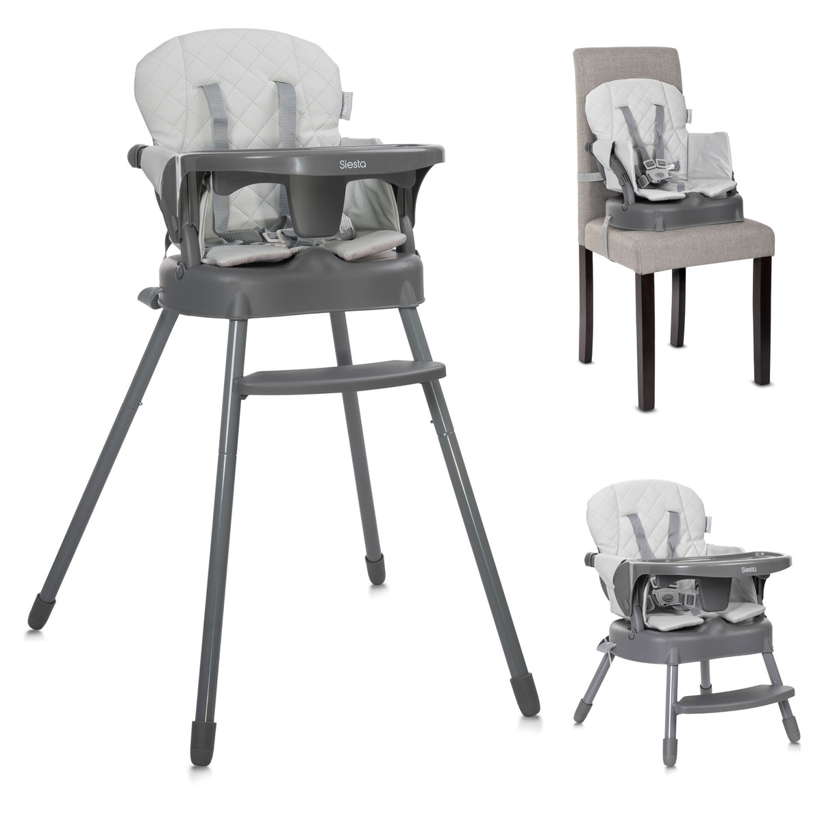 Krzesełko do karmienia 3w1 Lorelli Siesta kolor Grey Leather