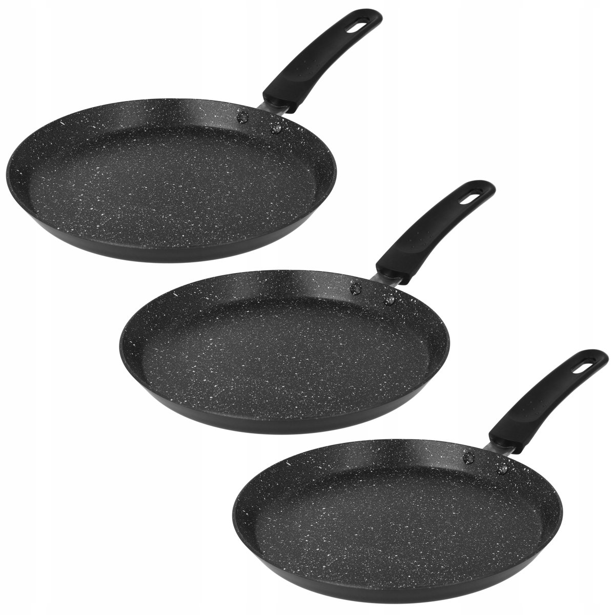 Zestaw patelni z powłoką granitową Ø22cm Ø26cm Ø28cm