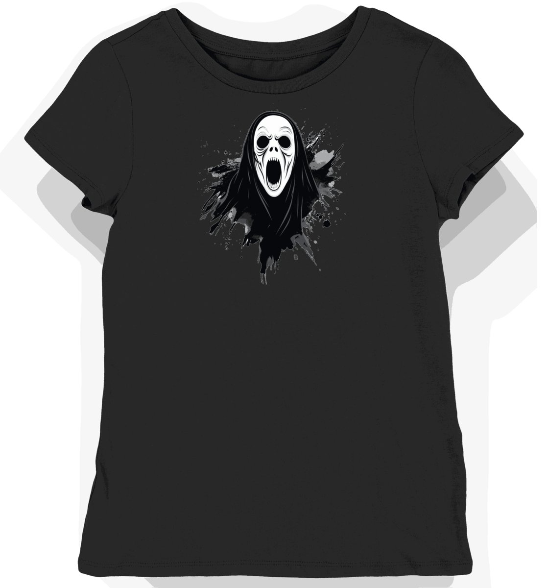 Koszulka damska czarna z nadrukiem Ghostface XS