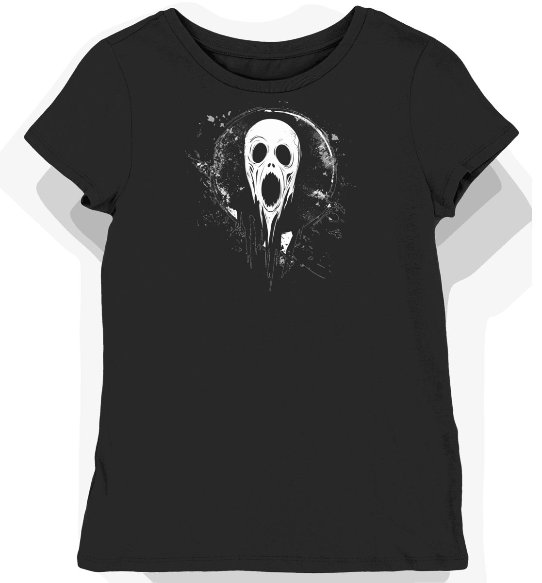 Koszulka damska czarna z nadrukiem Ghostface z horroru L