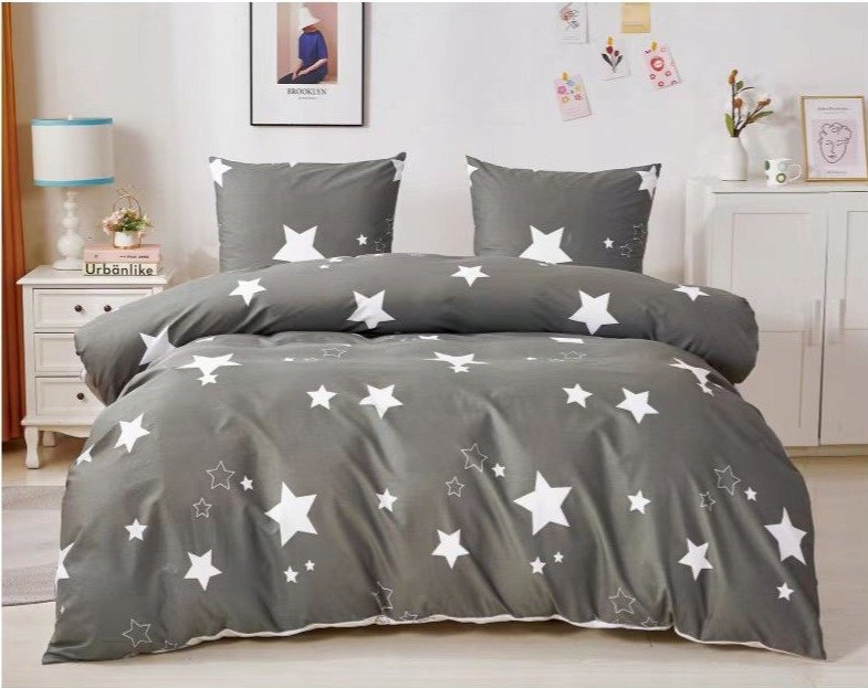 POŚCIEL 160x200 cm KOMPLET POŚCIELI DWUSTRONNA 100% BAWEŁNIANA 3 CZĘŚCIOWA