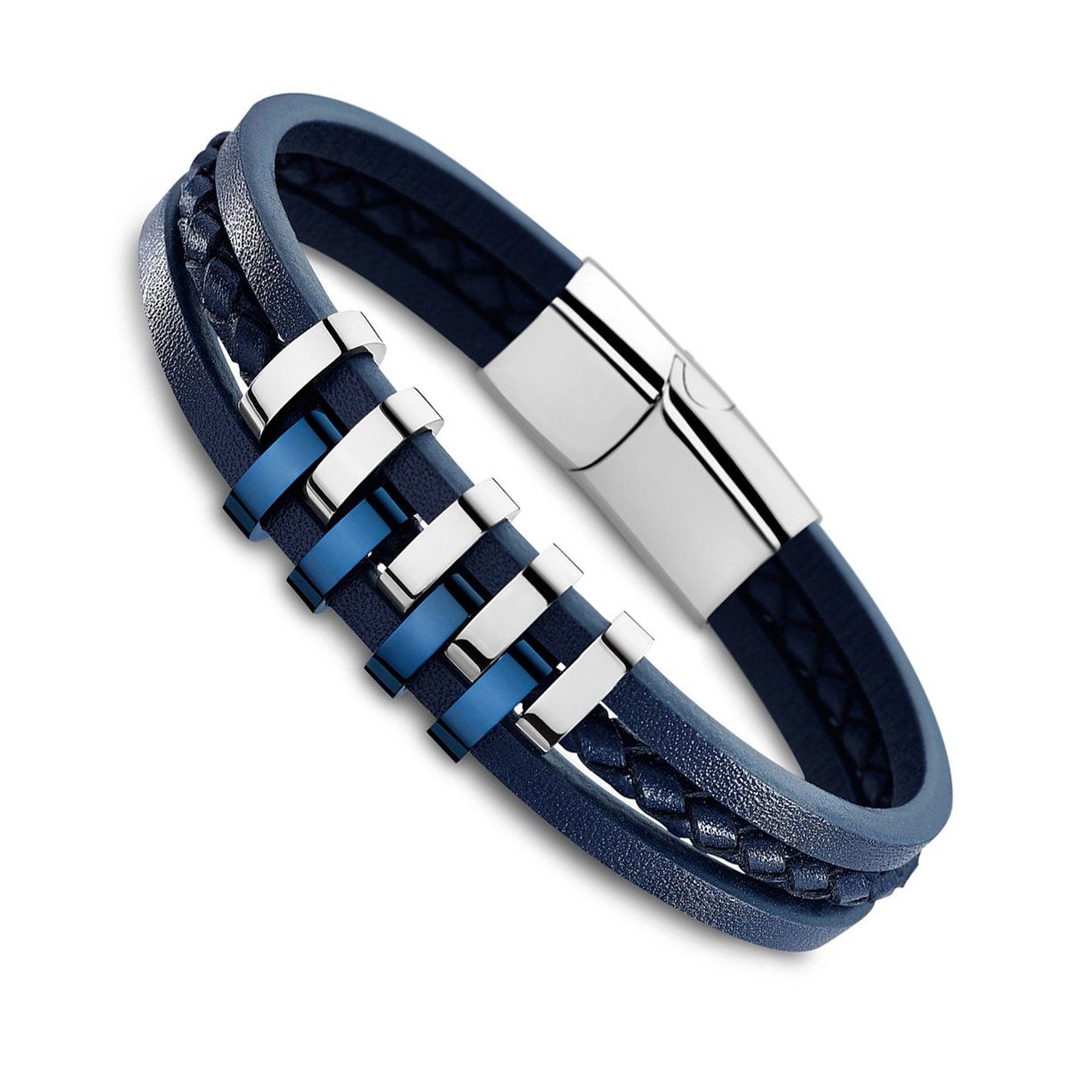 Lotus Style Bransoletka ze stali szlachetnej LS1838-2/2 srebrny niebieski Biżuteria męska JLS1838-2-2