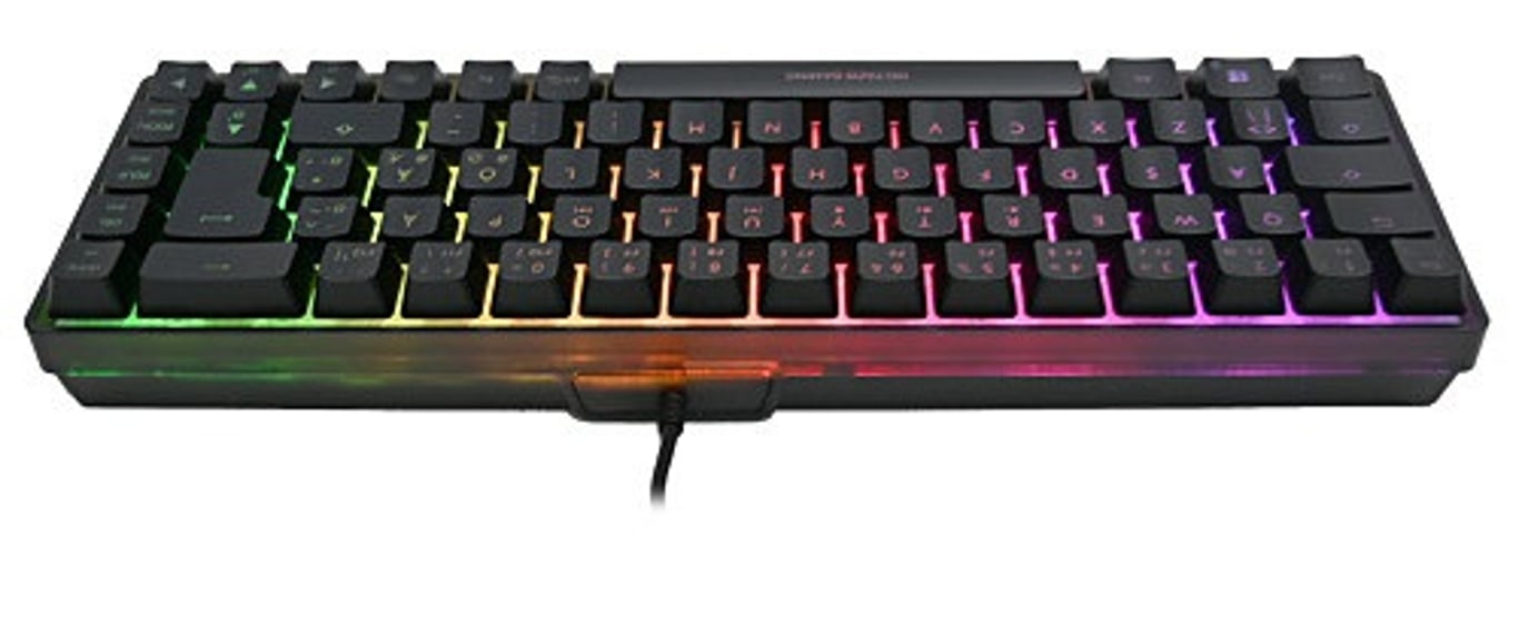 Deltaco Gaming GAM-158-DE klawiatura USB QWERTZ Niemiecki Czarny, Przezroczysty GAM-158-DE