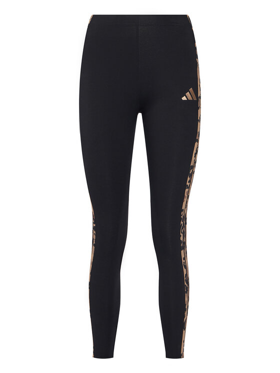 adidas Legginsy Animal Print 3-Stripes JM1864 Czarny Slim Fit