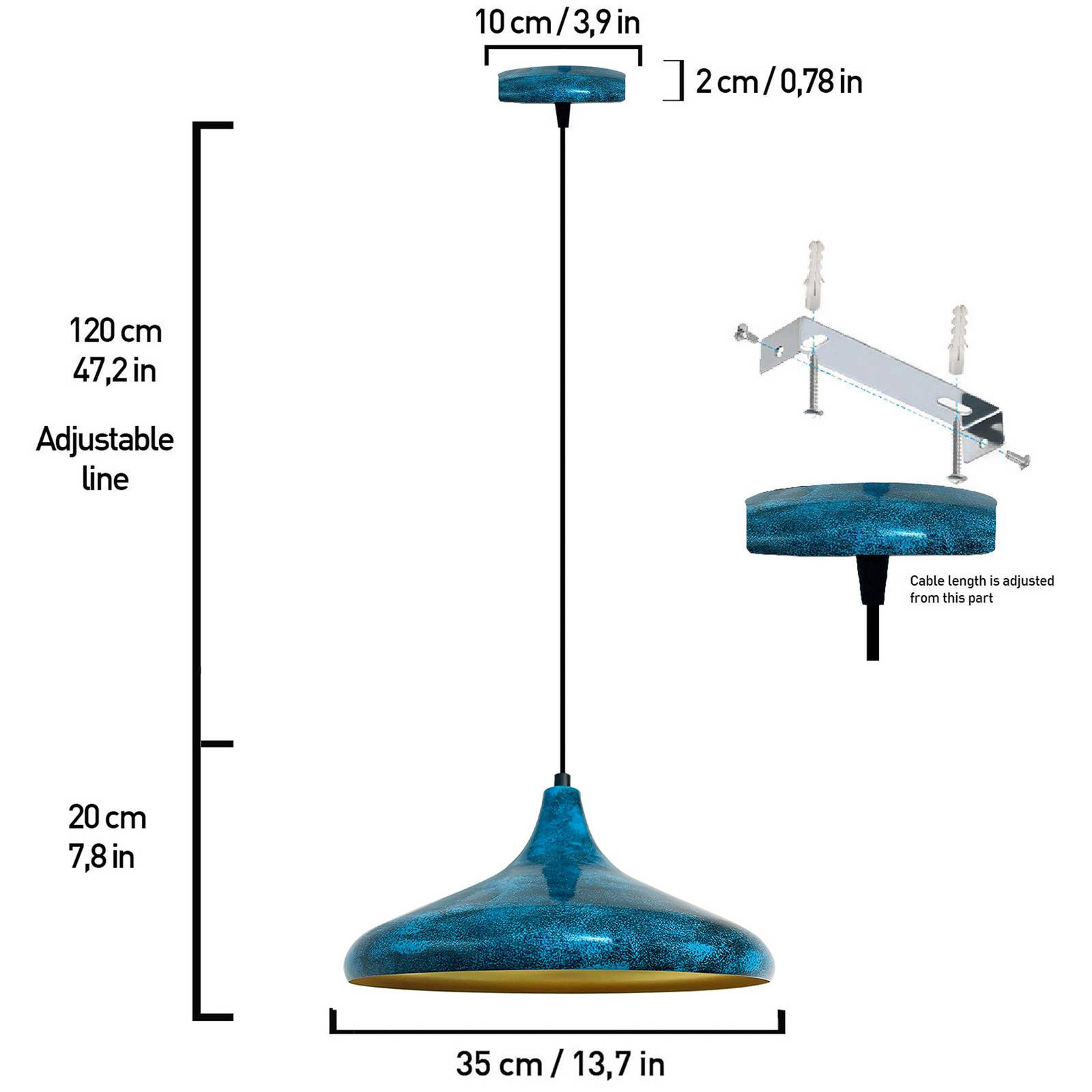 ROYALTECH Lampa wisząca Claus, możliwość ściemniania, salon / jadalnia, metal