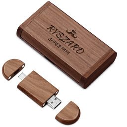 Pendrive drewniany z grawerem 64 GB w magnetycznym pudełku dla taty na urodziny