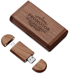 Pendrive drewniany z grawerem 64 GB w magnetycznym pudełku dla promotora