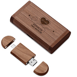 Pendrive drewniany z grawerem 64 GB w magnetycznym pudełku dla niej na walentynki rocznicę