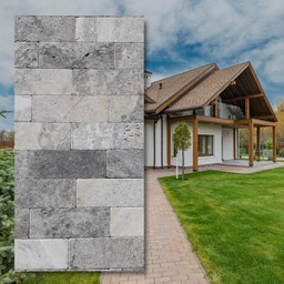 Tiles Kamień dekoracyjny trawertyn Ash bębnowany 7,5x30,5x1 cm