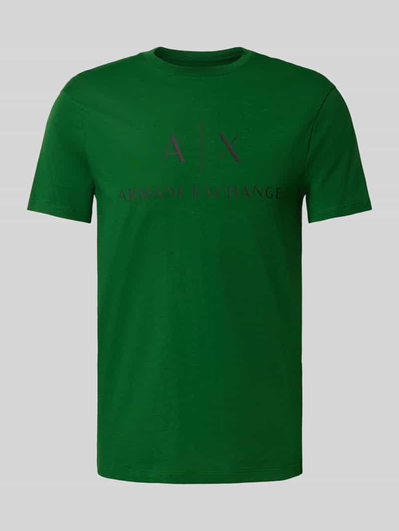 T-shirt o kroju slim fit z czystej bawełny z nadrukiem z logo