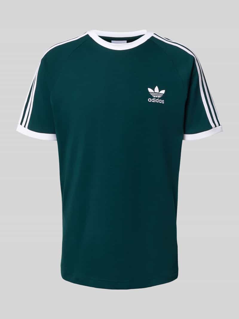 T-shirt z wyhaftowanym logo i okrągłym dekoltem