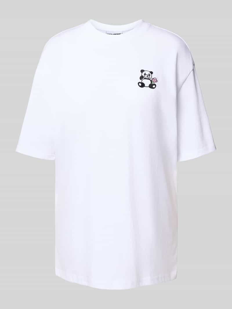 T-shirt o kroju oversized z wyhaftowanym motywem