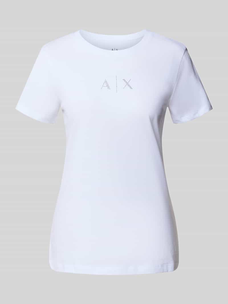 T-shirt o kroju regular fit z czystej bawełny z nadrukiem z logo