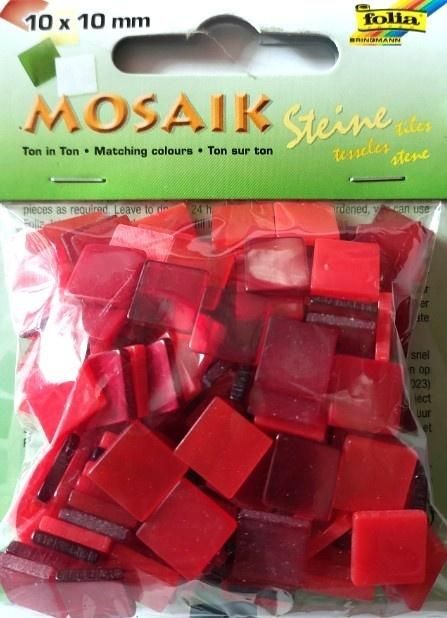 Mozaika kamyczki 10x10mm czerwona Galeria Hobby - zabawka