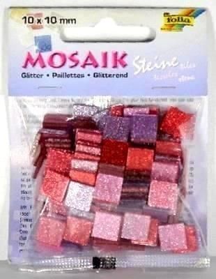 Mozaika kamyczki brokatowe 10x10mm różowa Galeria Hobby - zabawka