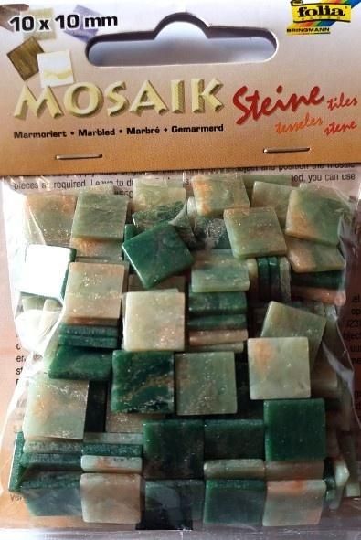 Mozaika kamyczki marmurkowe 10x10mm zielona Galeria Hobby - zabawka