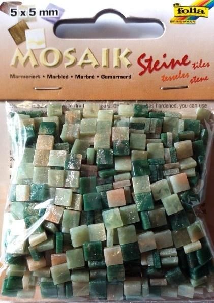 Mozaika kamyczki marmurkowe 5x5mm zielona Galeria Hobby - zabawka