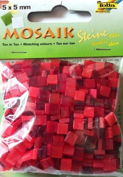 Mozaika kamyczki 5x5mm czerwona Galeria Hobby - zabawka