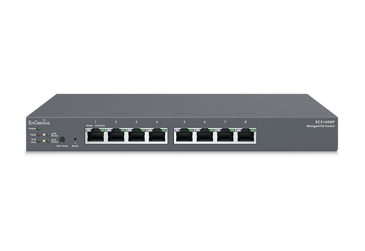 Switch zarządzalny 8x RJ45 Gigabit PoE 55W, EnGenius Cloud ECS1008P
