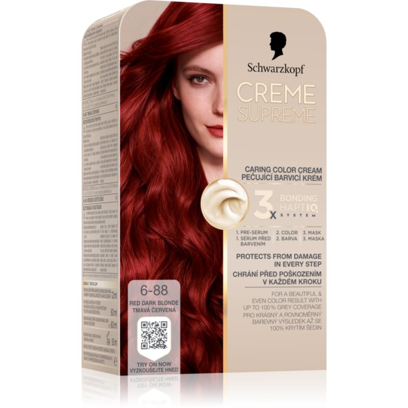 Schwarzkopf Creme Supreme trwała farba do włosów odcień 6-88 Red Dark Blonde 60 ml