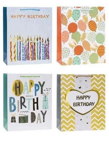 Torebka ozdobna hot stamp 31x42x12cm mix Rozette - artykuł papierniczy