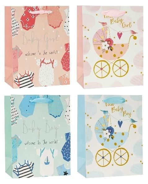 Torebka ozdobna brokat 26x32x10cm mix Rozette - artykuł papierniczy