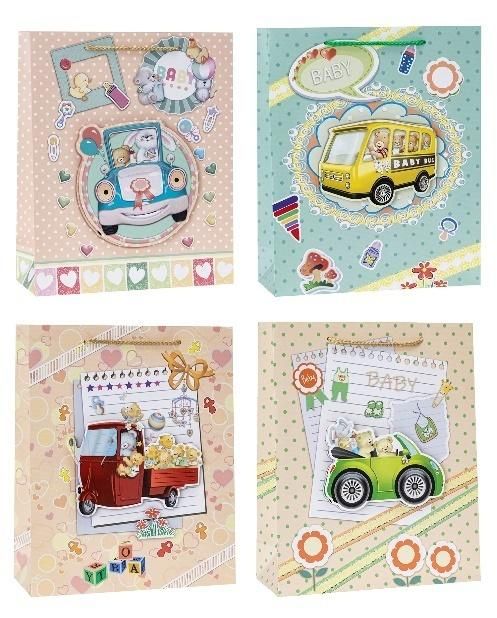 Torebka ozdobna pop-up 18x23x8cm mix Rozette - artykuł papierniczy