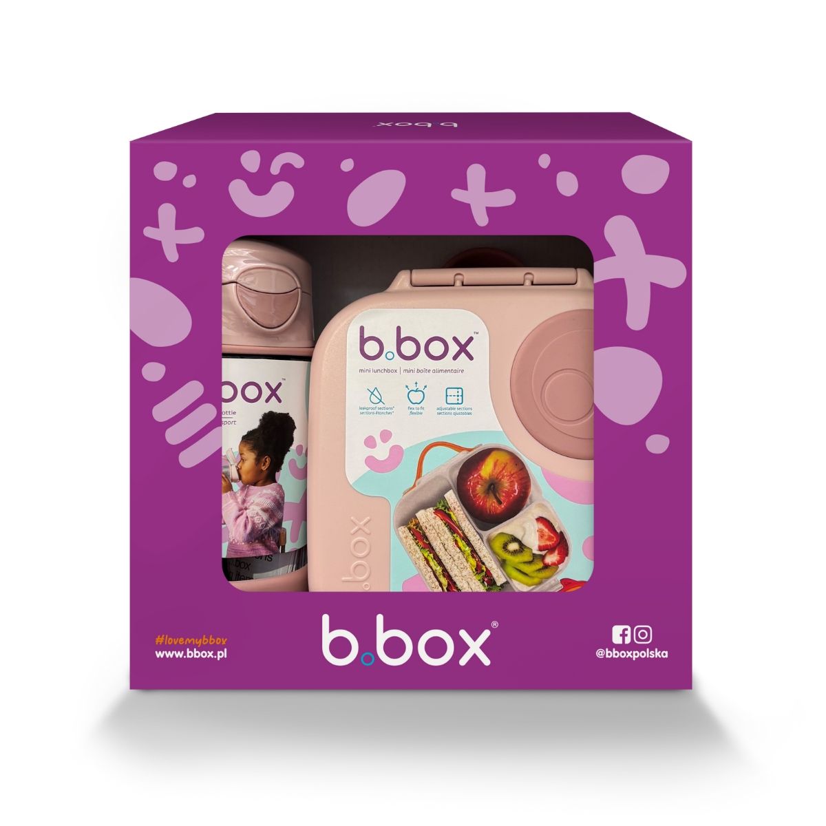 Zestaw Sportowa butelka tritanowa Mini Lunchbox, Blush Crush