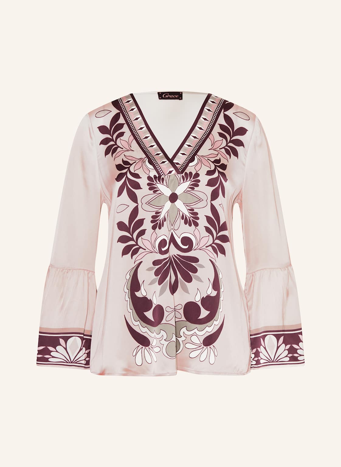 Grace Bluzka Z Satyny weiss