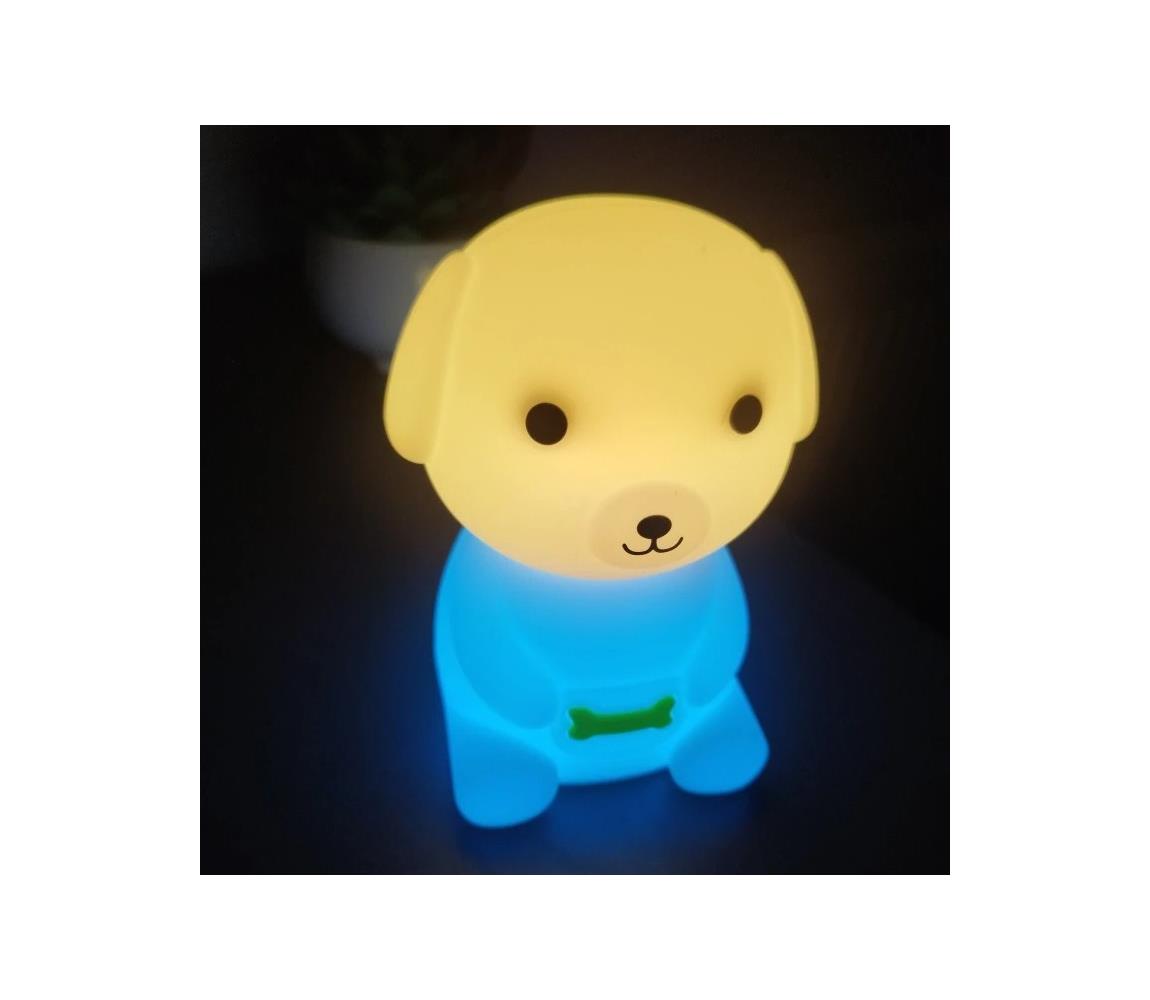 LED RGB Ściemn. akumulatorowa lampka nocna dla dzieci LED/2,5W/5V 3000K 1200 mAh pies