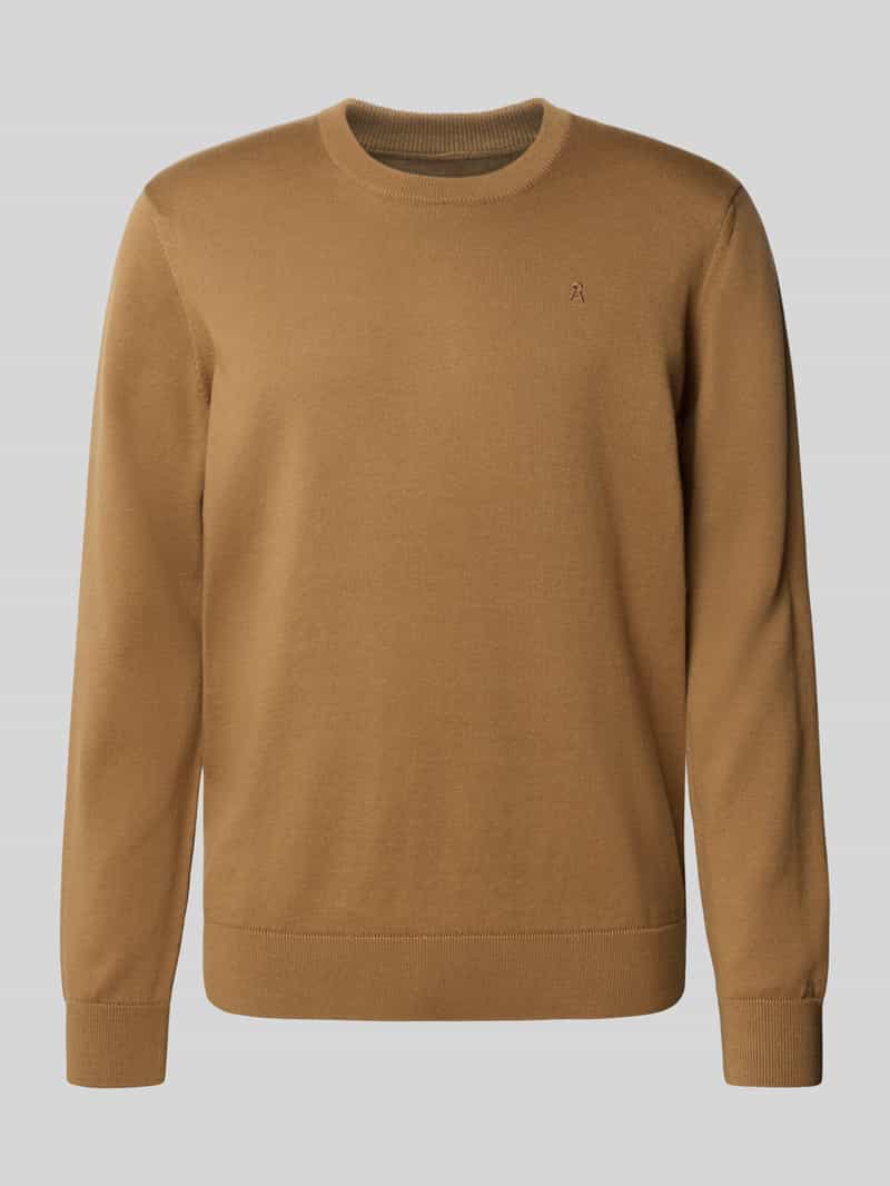 Sweter z dzianiny o kroju regular fit z czystej bawełny model ‘LOUKAA’