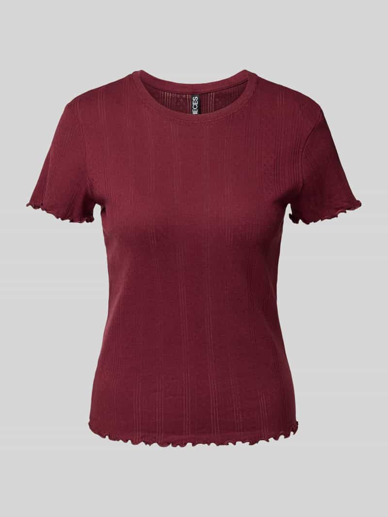 T-shirt o kroju slim fit z czystej bawełny model ‘MARIE’