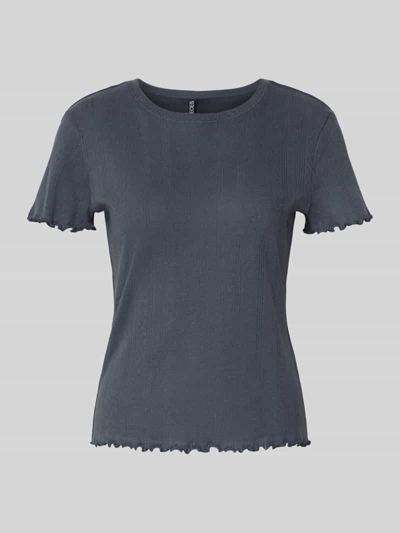 T-shirt o kroju slim fit z czystej bawełny model ‘MARIE’