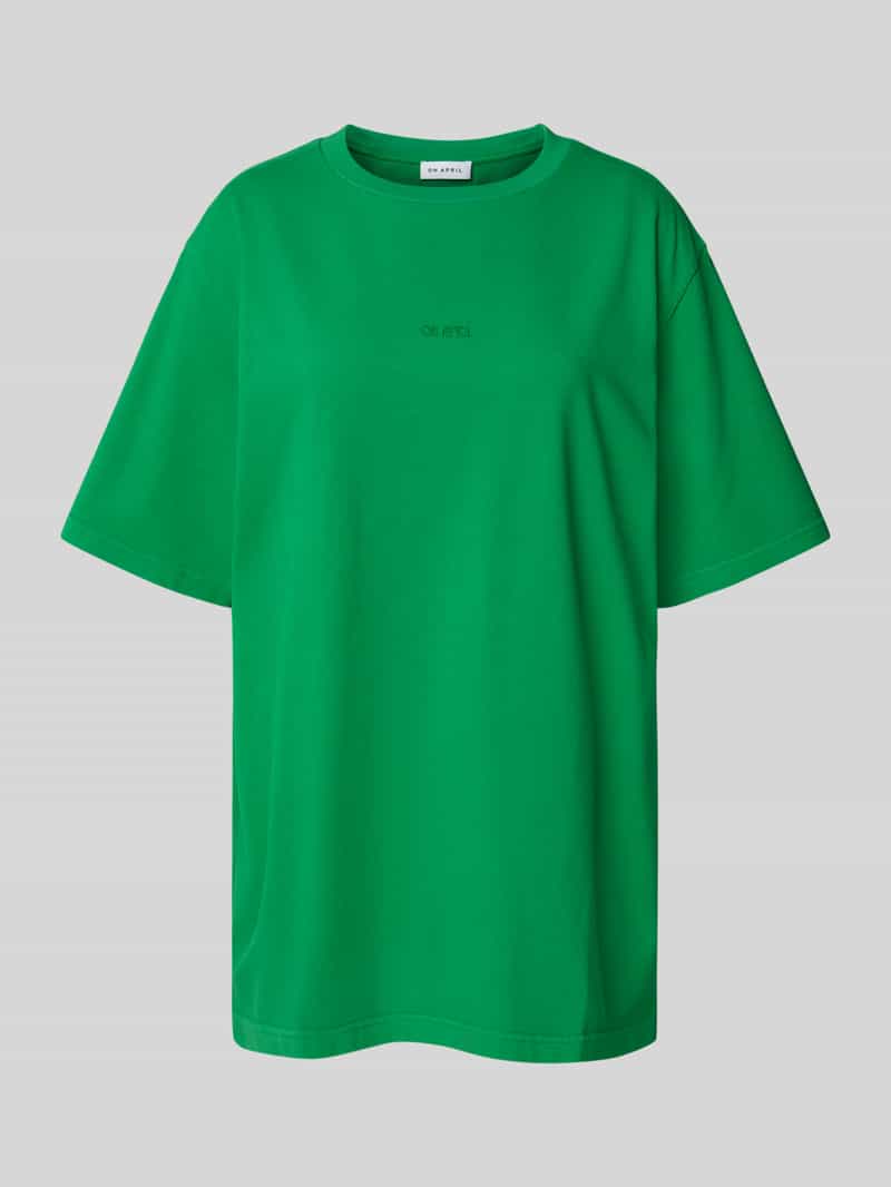 T-shirt z wyhaftowanym logo model ‘Blooming Club’