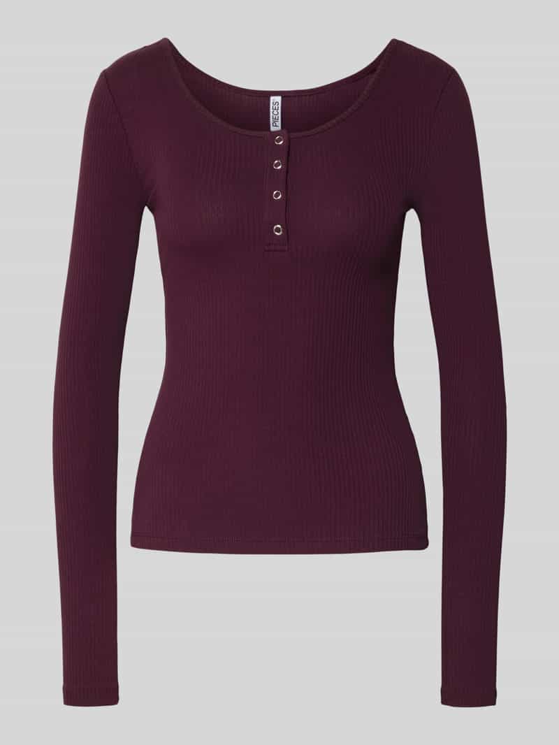 Bluzka z długim rękawem o kroju slim fit z mieszanki bawełny model ‘KITTE’