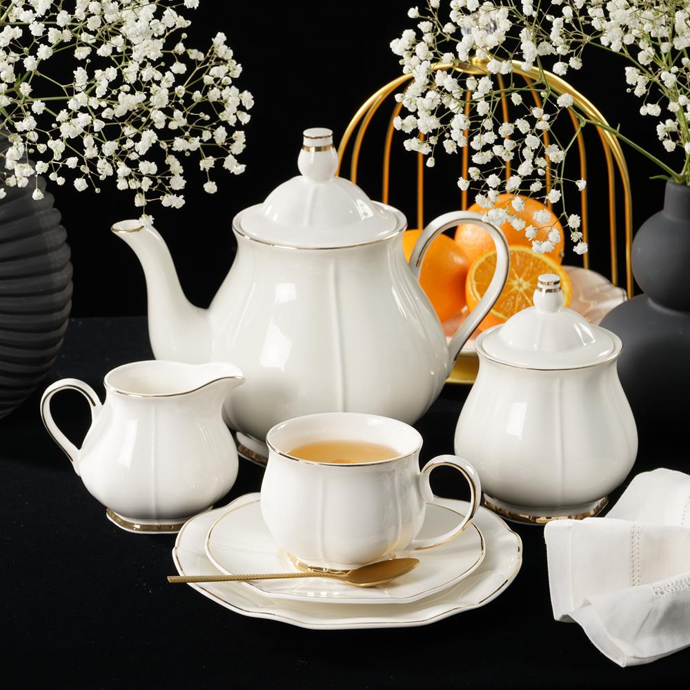 Serwis kawowy porcelanowy na 12 osób SANDRINE