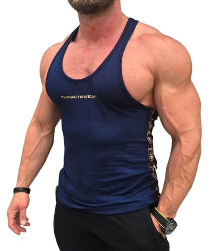 Tank top granatowy męski taśma Furia