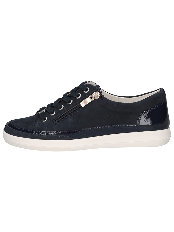 Caprice Skórzane sneakersy w kolorze granatowym