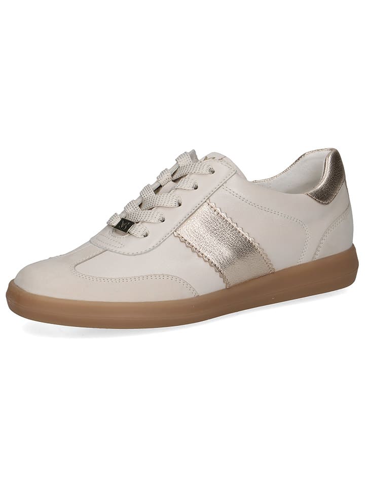 Caprice Skórzane sneakersy w kolorze kremowym