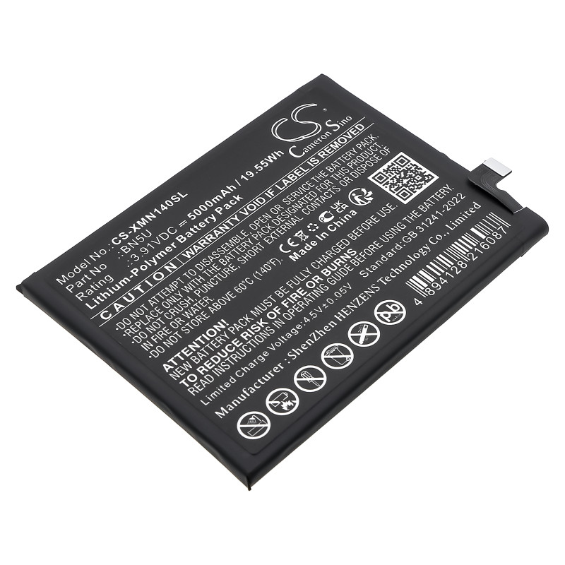 Xiaomi Redmi Note 14 5G / BN5U 5000mAh 19.55Wh Li-Polymer 3.91V (Cameron Sino)