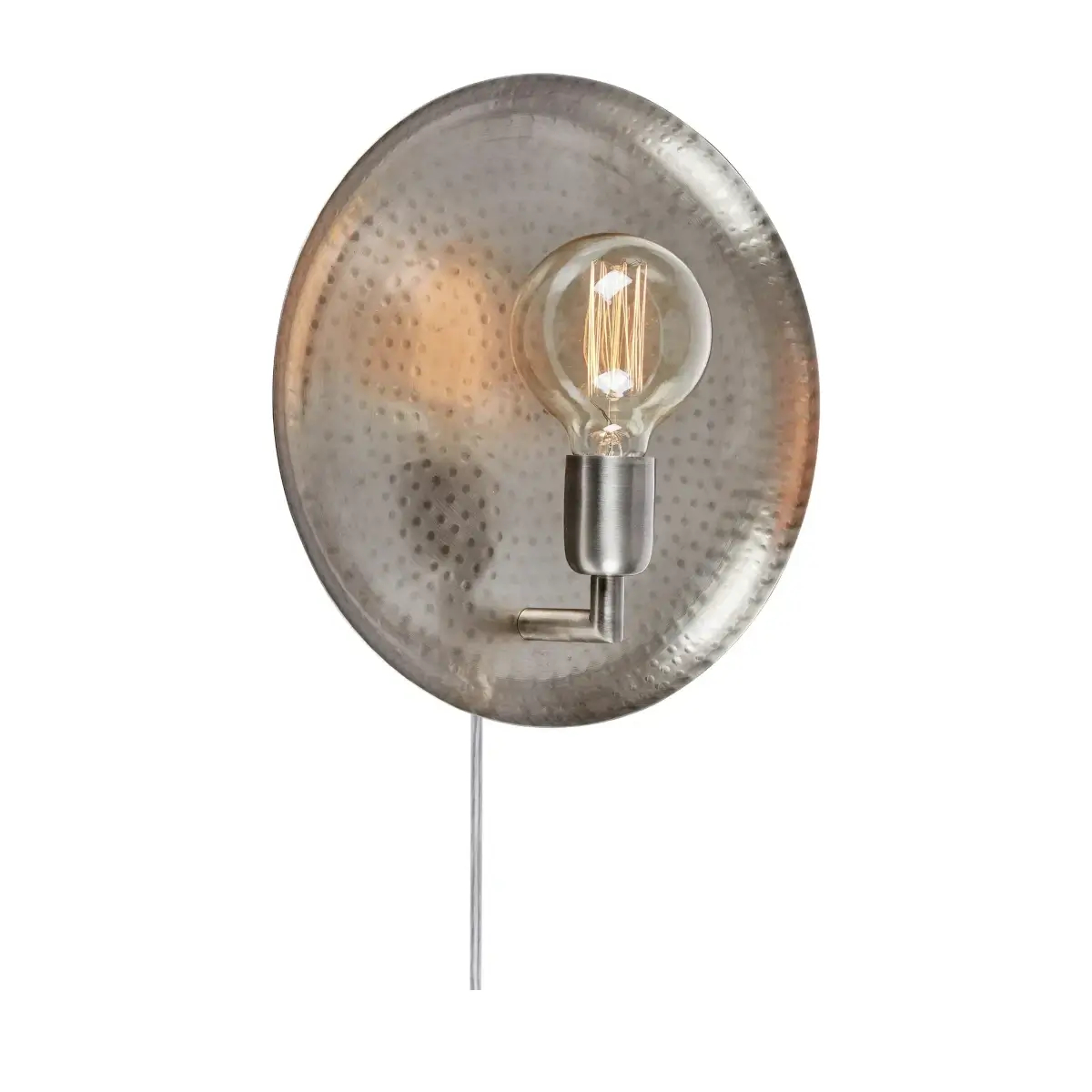 Lampa ścienna Dolium 108834 okrągła klasyczna do salonu antyczne srebro