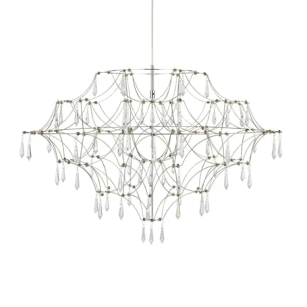 Lampa wisząca Efesos 108870 LED 25W 3000K do salonu przezroczysta stalowa