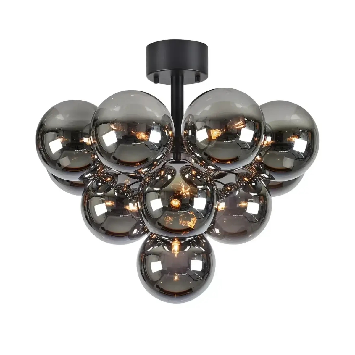 Lampa sufitowa kulista Merlot 108845 molekuły szklane czarne przydymione