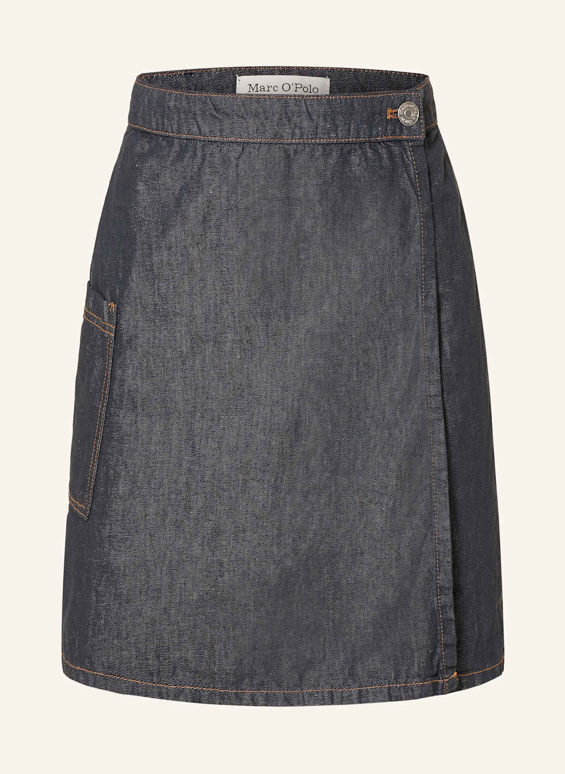 Marc O'polo Spódnica Jeansowa Z Lnem beige