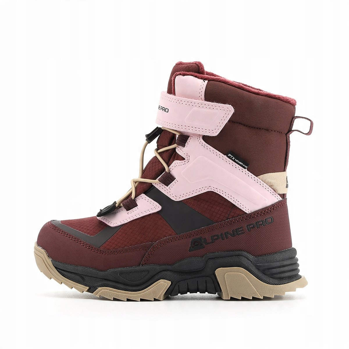 ALPINE PRO Buty dziecięce zimowe ocieplane PTX Nero k.fioletowy r.28