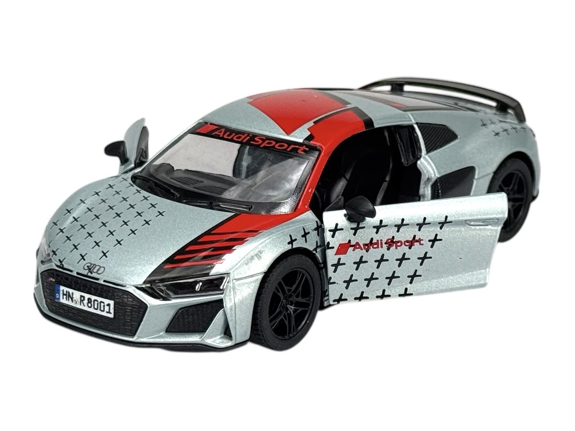 KINSMART 2020 AUDI R8 COUPE SREBRNY 1:36 BEZ PUDEŁKA KT5422