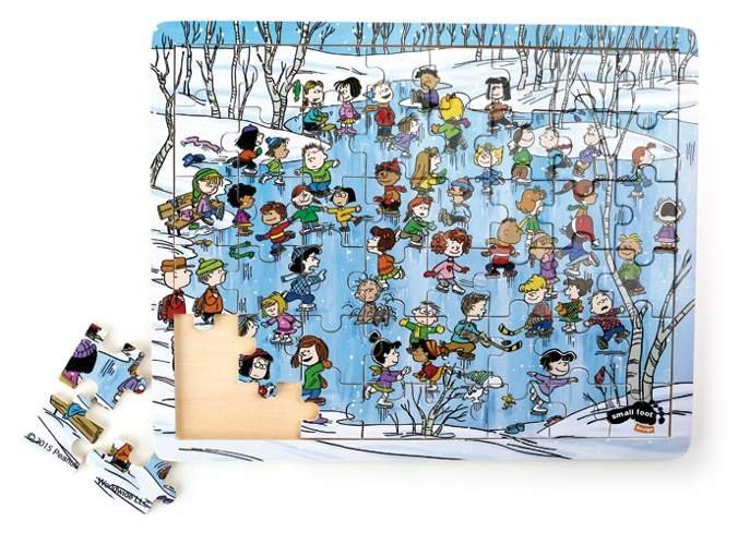 Small Foot Design, puzzle, Snoopy na ślizgawce, 48 el.